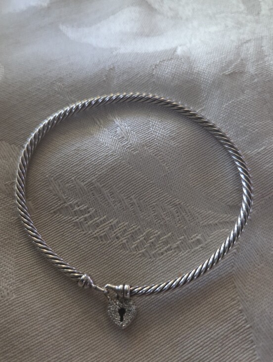 David Yurman Jewelry - David Yurman Cable Collectibles Heart Lock Bracelet with Diamonds